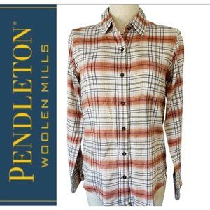 PENDLETON Women100% Cotton Plaid Button Down Shirt Small